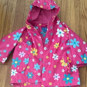 The Children's Place Pink Floral Hooded Raincoat